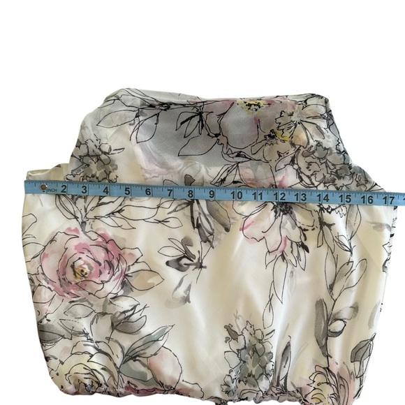 White House Black Market size Small White Floral Blouson Dress Wedding Party - Picture 7 of 10